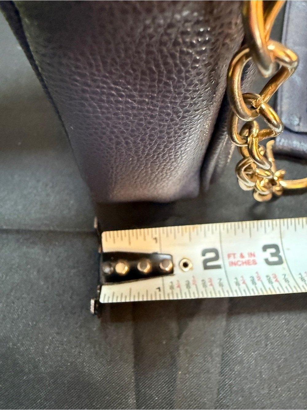 Michael Kors Navy Pebble Leather Jet Set Crossbody Camera Bag + Gold Chain - EUC - Picture 14 of 15